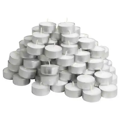 100 Unscented Ikea Tillvaro Tealight Candles  Pack 38mm Long  Burn Time Free P&P • £11.79