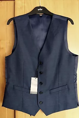 M & S Indigo Coloured Waistcoat With Stretch BNWT Size 46 Long • £12.99