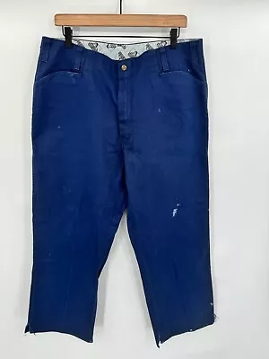 Vintage Ben Davis Gorilla Canvas Pants Mens 35x29 Navy Blue Chino USA Made Work • $25.49