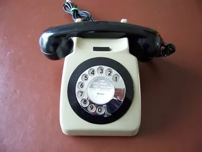 1970 -grey/black -  746 Dial Telephone - Bt Plug In- Ren 1 • £45
