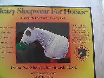 New Sleazy Sleepwear Horses Zipper Power Net Mesh Fly Neck Hood Nylon Mane Tamer • $79.99