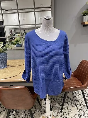 Sahara Size S M WAFFLE LINEN RELAXED TOP Blue  • £25