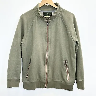 Prana (prAna) Lifetime Full Zip Up Olive Large Bomber Style Sweat Jacket Men’s • $24.99