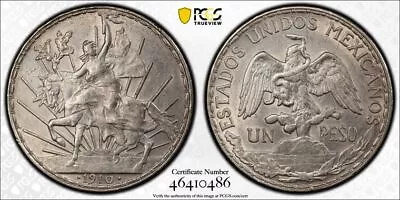 1910 PCGS AU55 | MEXICO - Silver One Un Peso  Cry For Independence  Coin #41116A • $794.95