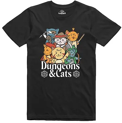 £9.99 • Buy RPG Funny Mens T Shirt Dungeons And Cats Role Playing Regular Fit Tee