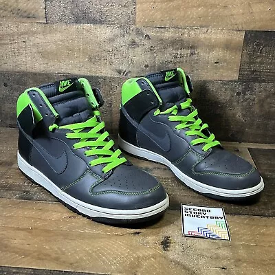 Nike Dunk High Anthracite 317982-031 Basketball Shoes Men's 10.5 Green *READ* • $34.99