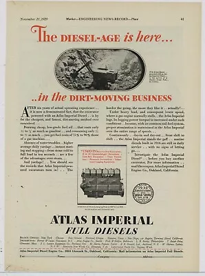 1929 Atlas Imperial Full Diesel Engines Ad: P&H Harnischfeger Shovel At Work • $17.76