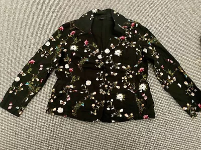 Relaunch Black Embroidered Jacket Size 14 • $12