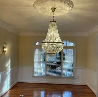 Metropolitan 8 Light Antique Bronze Finish And Clear Crystal Chandelier • $899