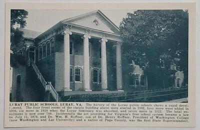 $5 • Buy Luray Public Schools Luray Va SPH #ak Virginia Postcard 1920's