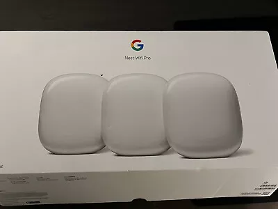 Google Nest Wifi Pro 6E 2 Port Wireless Mesh Router - Pack Of 3 - Snow -... • $199