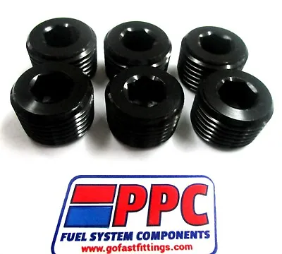 Pipe Plugs 1/16  NPT Aluminum W/ Allan Head  Of Black Aluminum 6 Pack • $14.99