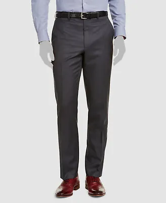 $190 Ralph Lauren Men's Gray Classic Fit Wool Flat Dress Pants Size 32W 30L • $61.18