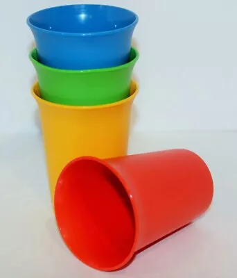 Tupperware Vintage Style Bell Tumblers 7oz Kids Cups 4pc BPAFree  PRIMARY COLORS • $20.79