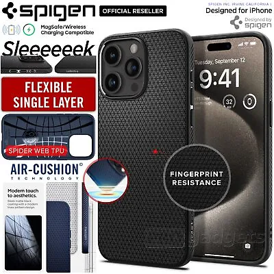 For IPhone 15 14 Pro Max  13 12 11 XS XR X 8 SE Spigen Liquid Air Slim Thin Case • $22.99