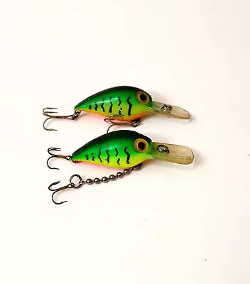 (2) Vintage Pre-Rapala Storm Magnum Wiggle Wart Crankbait Fishing Lures Lot Of 2 • $19.99