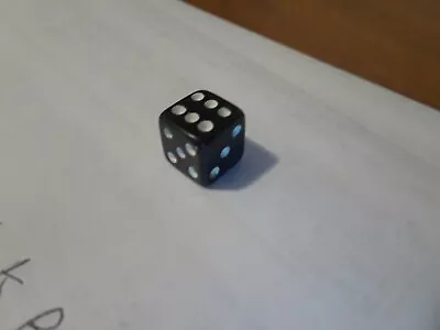 Vintage Six-Sided Die (d6) Black With White Pips Great Condition Small • $3.50