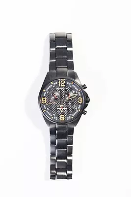 Torgoen TN/1048  T18 Men's Black Watch GMT  - Black Metal Band  • $300