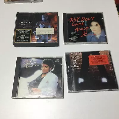Michael Jackson CD Lot Of 4 Thriller Off The Wall They Don’t Care History • $29.99