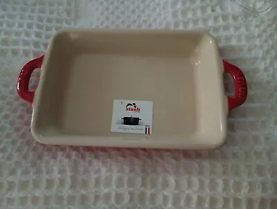 Staub Mini Rectangle 6x4x1  Ceramic Baking Dish Made In France RED New • $19.95