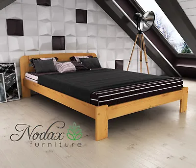 *NODAX* Wooden Furniture Pine Small Double Bed - Walnut Oak Alder Pine –  F4  • £302.99