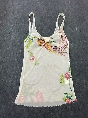 $59.89 • Buy SCANLAN & THEODORE Shirt Women's 6 White Floral Summer Modern Singlet Size 6