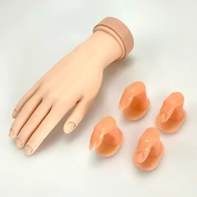 Movable Practice Hand + 4 Fingers Nail Art Display • $12.98