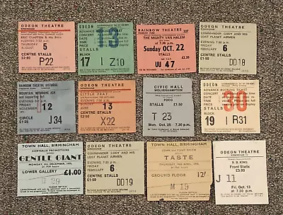 12  1970s  UK Gig Ticket Stubs. Clapton Taste Van Halen Dire Straits BB King • £29.99