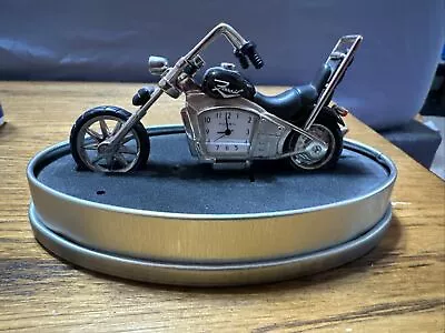 Vintage Fossil Collector's Timepiece Motorcycle Desk Clock Novelty Decor Works! • $40