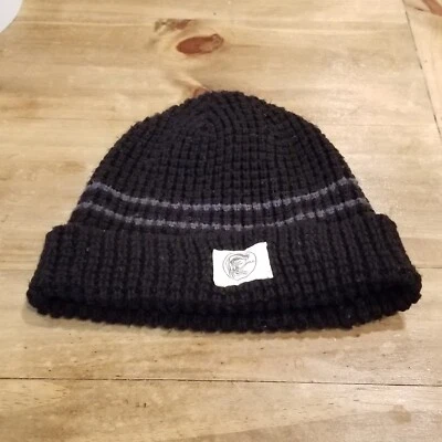 $11.90 • Buy O'Neil Beanie Hat Cap One Size Black Fold Over Striped Surf Surfer