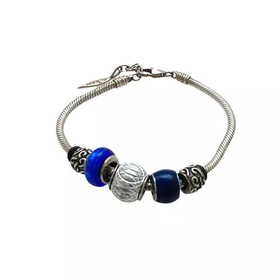 £87.13 • Buy Amore And Baci  Italy 925 Sterling Adjustable Charm Bracelet European Modular 