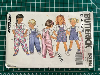 Vintage Butterick Childrens Sewing Pattern 5396 Size 1-2-3 Jumper Jumpsuit Top • $4