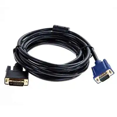 £3.94 • Buy 2 Metre Dual Link DVI-I DVI To VGA D-Sub Video Adapter Cable Converter Lead 2M