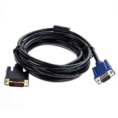 2 Metre Dual Link DVI-I DVI To VGA D-Sub Video Adapter Cable Converter Lead 2M • £4.74