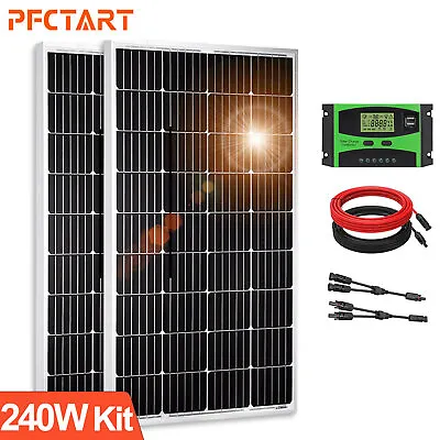 240W Solar Panel Kit With 30A Controller For Roof Caravan Boat RV Camper 12V UK • £159.88