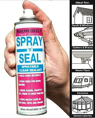£18.99 • Buy Leak Stop Sealant Spray Clear Mastic 500ml Instant Seal Roof Pipe Gutter Frames