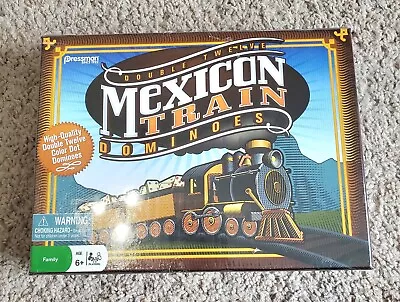 Pressman Mexican Train Domino Game Set Double 12 Color Dot Dominoes New & Sealed • $19.99