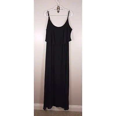 Show Me Your Mumu Caitlin Maxi Ruffle Adjustable Strap Black Dress Size XXL • $25