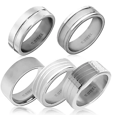 Ladies Men's Ring Thumb Ring Finger Ring Stainless Steel Ring Matte Silver RS61 • $8.57