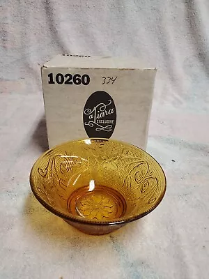 Vintage Tiara Indiana Glass 4 Amber Sandwich 5 1/2  Salad Bowls #10260 • $20