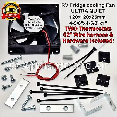 $43.95 • Buy Dometic Norcold RV Camper Refrigerator Cooling Fan & Thermostats 120mm +Instruct