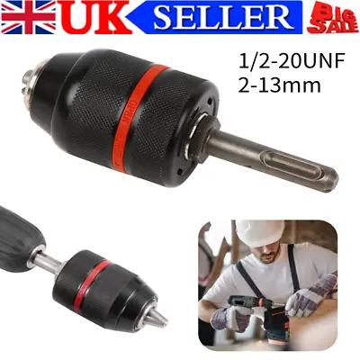 2-13mm 1/2  Quick Change Keyless Chuck SDS Adaptor For Makita DeWalt Bosch • £12.45