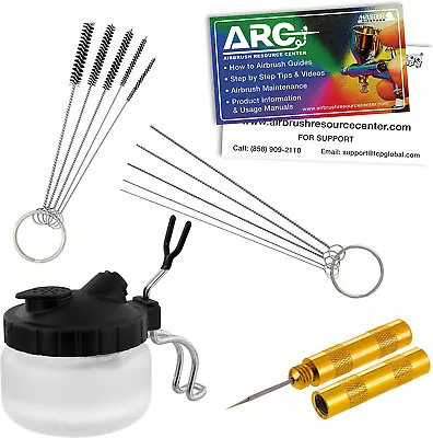 13 Piece Airbrush Cleaning Kit - Glass Cleaning Pot Jar With Holder 5 Pc  • $26.99