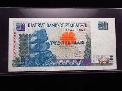 ZIMBABWE $20 Dollars 1997 Harare Reserve Bank 8853# Currency Bank Money Banknote • $16.69