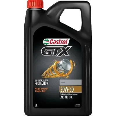 Castrol GTX Premium Mineral Engine Oil 20W-50 5L 3413901 • $49.26