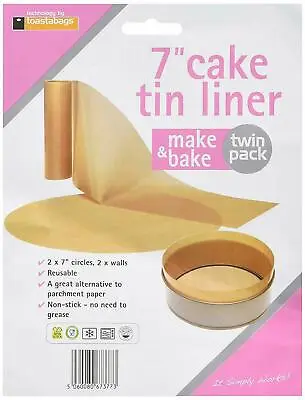 £4.47 • Buy Twin Cake Tin Liners - Reusable, Non Stick, Dishwasher Safe 7, 8 Or 9Inch
