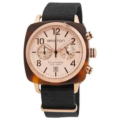 Briston Clubmaster Chronograph Quartz Rose Dial Men's Watch 14140.PRA.T.6.NB • $60.49