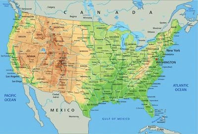 $19.92 • Buy High Detailed United States Of America Physical Map  Poster 91x61cm  Educational