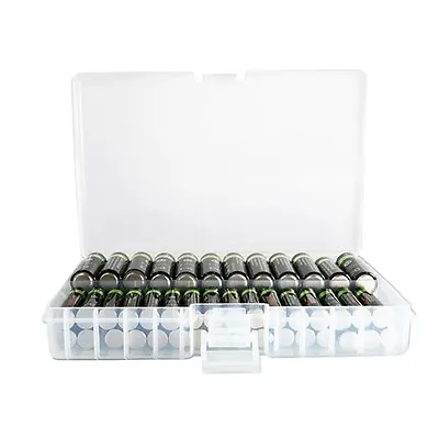 Clear AA/AAA Plastic Battery Storage Case/Organizer/Holder Holds 46 AA Batteries • $12.45