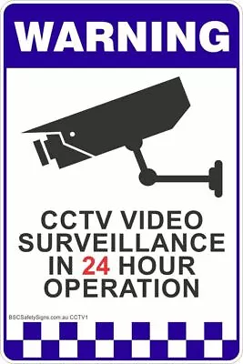 CCTV Video Surveillance In 24 Hour Operation Safety Sign • $8.07